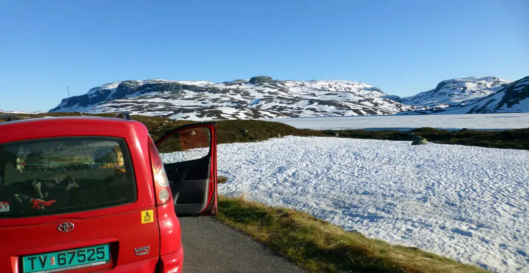 Roadtrip Norwegen Gebirge Schnee