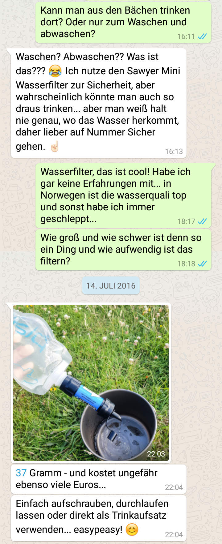 Wandern Wasserfilter Sawyer Mini