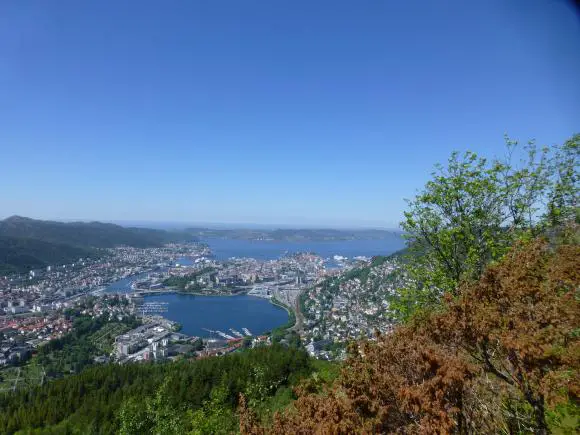 Ausblick vom Ulriken auf Bergen