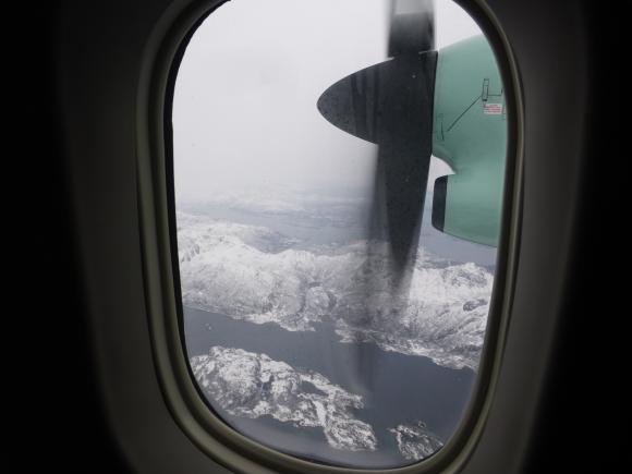 Blick auf die Lofoten im Winter